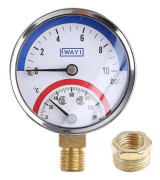 1/8/1/4 Gängad Termo-manometer Temperatur & Tryckmätare 0-10 Bar 0-120（4）