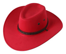 Vintage cowboyhattar med bred brättad för män med justerbart rep utomhussolhatt Casual enfärgad båthatt Trilby-kepsar Nyhet