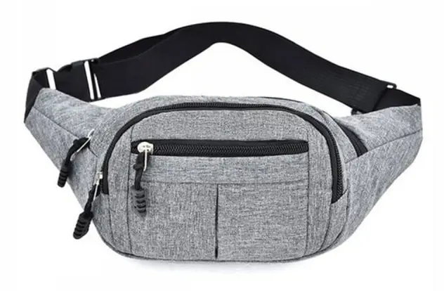 Grå multifunktionell midjeväska, sport crossbody-väska