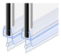 Aleko Duschdörrstätning 100cm 2st För 4-6mm Glas, Vikbar Barriärduschkabinstätning, Ersättningsstätning, Rak/Böjd Glasduschdörrstätning