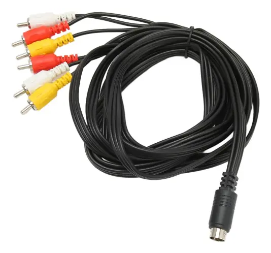 Mini DIN till 6 RCA-kabel 9-stifts klarsignal stabil ljudvideokomposittråd för digital videokamera TV AV-mottagare