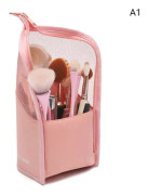 1 st Stativ kosmetisk väska för kvinnor klar dragkedja Makeup Bag Trave Pink onesize