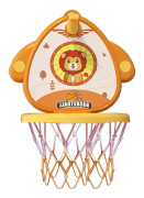 Set Höjdjusterbar liten väggmonterad inomhusbasketstativ Hoopsats Basketmålleksak med bollpump Orange