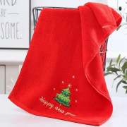 HURRISE ansiktshandduk i tyg Röd julhandduk, 2 delar, julklapp, nyår, dekoration