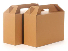 2 st Kraft kartong presentförpackning med etiketter och band - 35x14x25cm