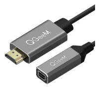 Qgeem Hdmi till Mini Dp-omvandlingsadapterkabel Uhd 4k@30hz-kontakt
