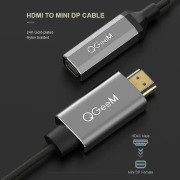 Qgeem HDMI till Mini DP-konverteringsadapterkabel UHD 4K@30Hz-kontakt