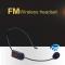 Svart bärbar FM trådlös mikrofon headset radio megafon för reseguide undervisning möte föreläsningar tillbehör