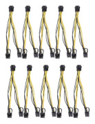 10st 6pin till 2x8pin(6+2) kabel kompatibel med Btc Miner Gra DXGHC