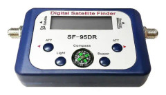 Digital Satellitfindermätare med Display, Satlink-mottagare, Buzzer, Kompass, LCD, FTA-skål