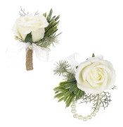 2 st boutonniere bröllop, rosa knapphål, bröllop handledsblomma, för bröllop, bal, festdekoration