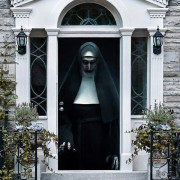 Halloween 3d Nun Dörrklistermärke Läskig nunna naturtrogen dörrtapet Gör själv dörrklistermärke