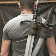 Medeltida Trollkarl Dubbel Ryggslida Svärd Scimitar Stativ Viking Pirat Krigare Holster Cosplay