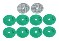 10st 3in Slipskivor Kuddar Polering Polering Diamant Marmor Betongstenar 1000 Mesh