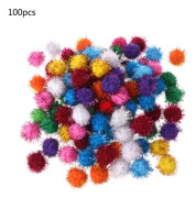 100 st 30 mm Mini Fluffy Soft Pom Poms Pompoms Glitterboll Handgjorda barnleksaker DI
