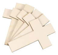 36st Tomma Träutskärningar Oavslutade Korsformade Träbitar Presentetiketter för DIY Konst Hantverksprojekt Dop Kyrka Hem Fest Dekor 11CMx7CM