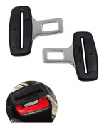 Anti-sätesbältesvarning, bälteslarmsstopp, bältesklämma för bältesspänne i metall, plasthandtag, i svart (2-pack)