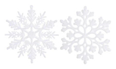 Plast julglitter snöflinga ornament julgran