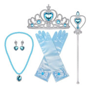 Elsa prinsess-set tiara, trollstav, handskar, halsband och örhängen