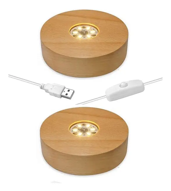2-pack runda LED-ljusdisplaybasprydnader