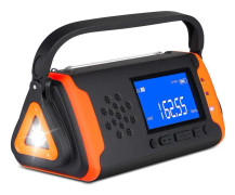 Nödväder vevradio 4000mAh - solenergi, telefonladdare, SOS-larm, LED-ficklampa