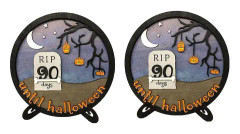 2 st Halloween Nedräkningskalender, Trä Halloween Adventskalender, Diy Nedräkning Halloween Woode