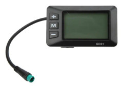 Elektrisk cykeldisplay 36V 48V LCD GD01 Display 5-stifts vattentät kontakt för 22,2 mm styre