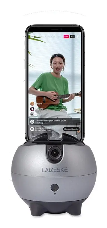 LAIZESKE LA8 Smart Robot Cameraman 360 Degree Auto Tracking Phone Holder (Grey)