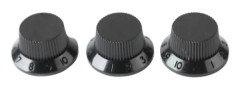 Guitar Control Knob Set - 1 Volym 2 Tone - Topp Plast - Svart