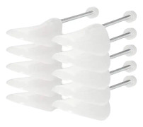 Set med 5 par plastskoträd, skoform, anpassningsbar storlek 38-44, transparent