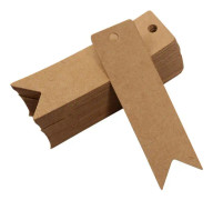 100 st Bruna & Vita Kraftpapperslappar 7x2cm med Jutesnöre
