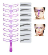 Ögonbrynsmall Retuschering Styling Stencil Makeup Tool Kit, 8 Sty