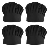 4-delad justerbar svart mössa för kvinnor och män, unisex mössa, professionell mylarmössa, andningsbar mössa för grillbakverk.