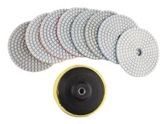 Diamantpolerkuddar, BR-Life 9 st 4 tum (100 mm diamantpolerkuddar, polerkuddar Betong, granitmarmorpolering av30#-3000# för P Sunmostar