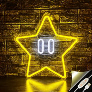 Stjärna Neon Skylt, Spel Neon Skylt för Mario Spelrum Dekor, Man Cave, Barnrum, Super Star Spel Väggdekor Spelare Gåvor för Pojkar, Barn