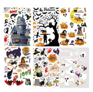 6-pack halloween fönsterdekaler, skrämmande halloween fönsterglasdekaler klistermärken Dekoration Halloween festtillbehör 25*35cm