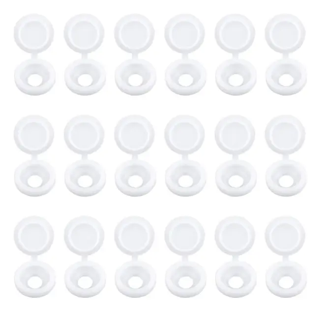 100-pack Bruna Plastskruvlock med Gummiflip-Hängslen för