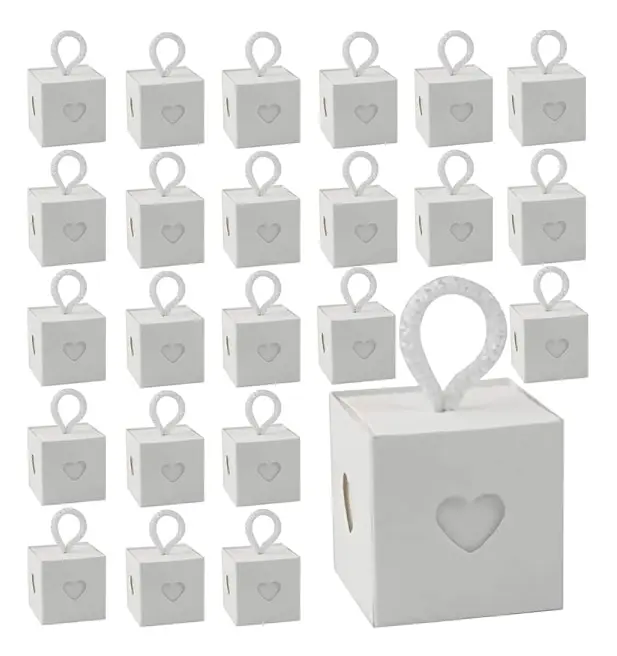 50 st kartong presentförpackning, bröllopsfestlåda, bröllops godis presentförpackning, presentförpackning, liten kraft tom presentförpackning för choklad, smycken, födelse