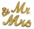Bröllopsdekoration, gyllene Mr and Mrs logotyp bröllopssötnosbricka