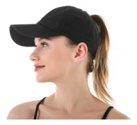 Womens Criss Cross Ponytail Cap Justerbar Hög Mes