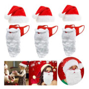 3 set med slutna masker Rolig skäggig jultomtedräkt för vuxna till jul (One Size)