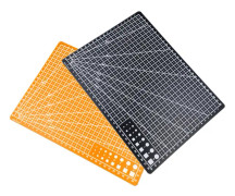 2-pack skärbräda, självläkande symatta, roterande skärmatta (orange + svart)