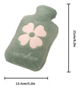Varmvattenflaska Varmvattenflaska (Blå, 500ml) Plysch Varmvattenflaska Mini Uppvärmd Varmvattenflaska för Smärtlindring Hjälper till att Ge Extra Värme och Komfort