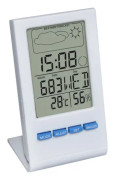 Vit inomhus- och utomhustermometer, termometer hygrometer barome