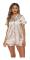 Siden Satin Pyjamas Set Dam Short Sleeve Sleepwear Shorts Set Beige s