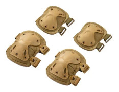Taktiska träningsdynor Utomhus armbågs- och knäskydd set - Khaki, 1 par armbågsskydd, 1 par knäskydd