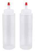 2-pack plastflaskor för kryddor, 8 ounce
