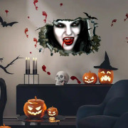 Nya Halloween-fönsterdekaler, stora läskiga demondekaler för Halloween-festdekoration, blodiga händer och fötter DIY-dekaler för glasfamiljeskola(W)