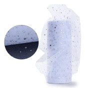 1 stycke vit tyl 25 yards * 15 cm rullad paljett stjärna