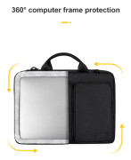 ST11 Polyester Thickened Laptop Bag with Detachable Shoulder Strap, Size:14.1-15.4 inch(Black)